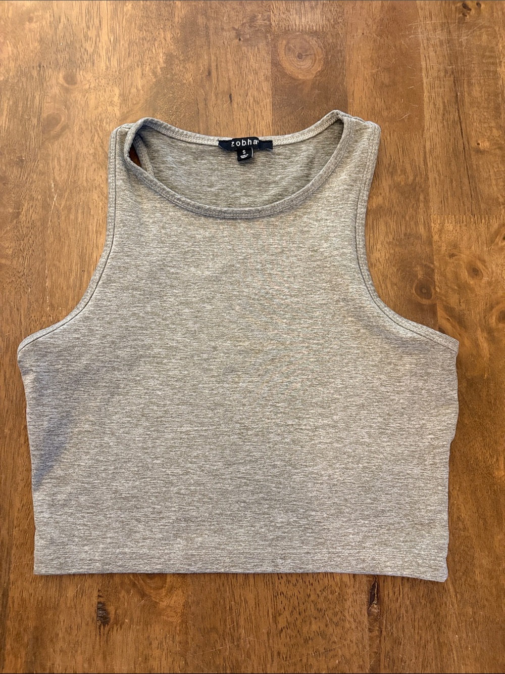 Zobha Light Heather Gray Cropped Tank